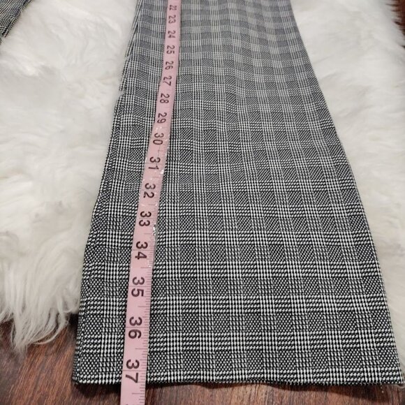 Plaid Black & White High-Waisted Flare Pants With Belt Loops Retro 80's Size 28 - Picture 8 of 9